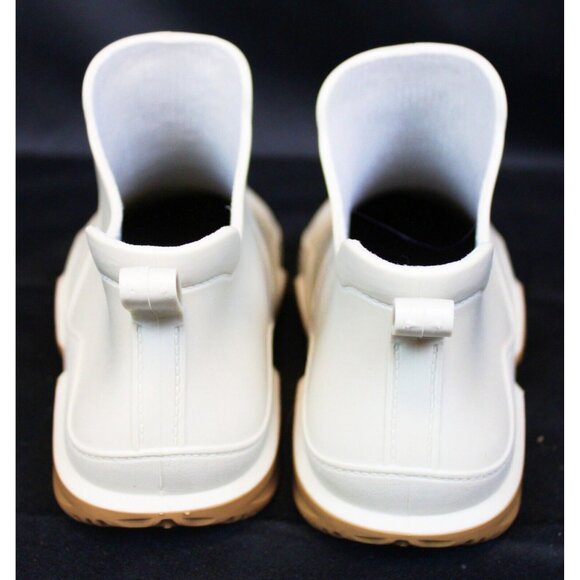 Weimuta Grey Slip On Rain Boots sz 41 Sneakers White Rubber Casual Simple Smooth - Picture 6 of 9